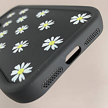 Чохол для Apple iPhone 11 чохол з високими бортами з ромашками на айфон 11 чорний q05j, фото 4