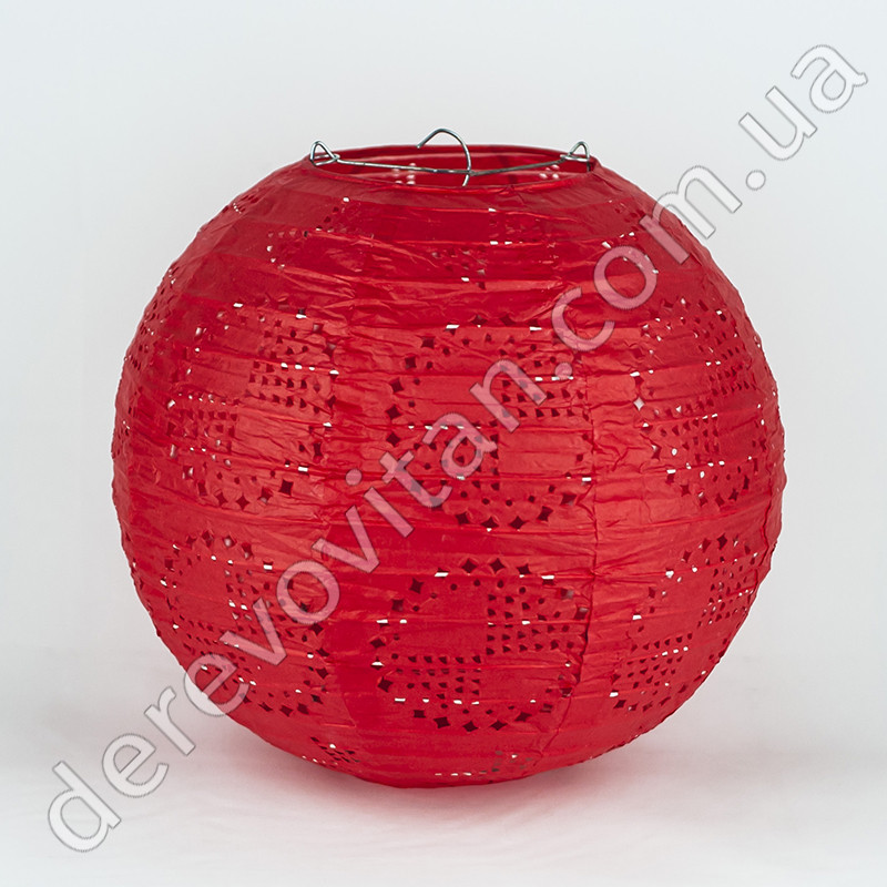 Подвесной фонарик ажурный красный, 35 см - фото 1 - id-p464218291