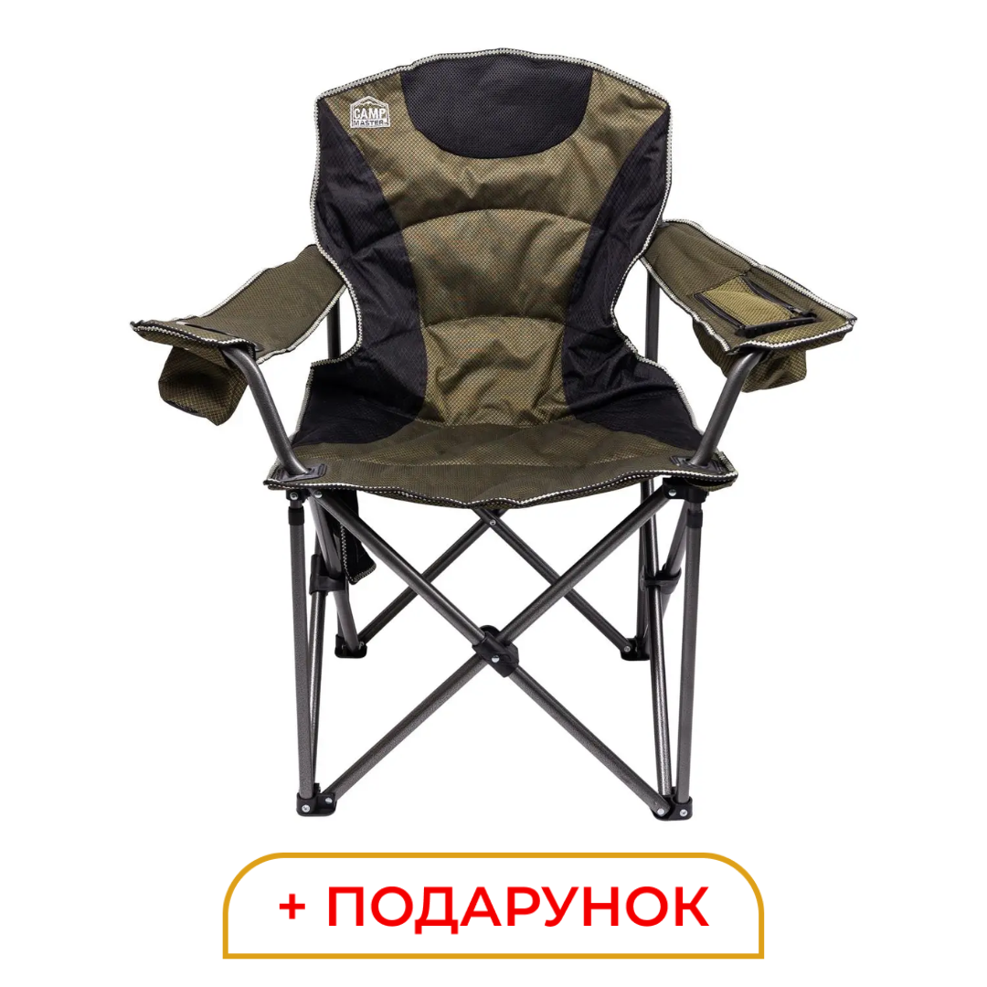 Крісло для риболовлі складне рибальський стілець 60х93х100 см зі спинкою розкладний туристичний Зелений Lugi, фото 1