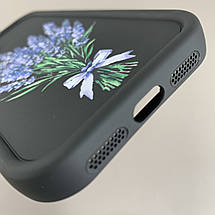 Чохол для Apple iPhone 11 чохол з високими бортами з принтом лаванди на айфон 11 чорний q06u, фото 4