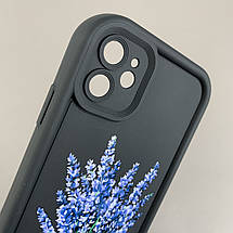 Чохол для Apple iPhone 11 чохол з високими бортами з принтом лаванди на айфон 11 чорний q06u, фото 3