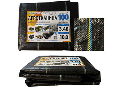 Агроволокно для саду/готоду/парнику полуниці 100г/м2 10м 3,4 Чорне арт.АГРП0006 ТМ SHADOW FG