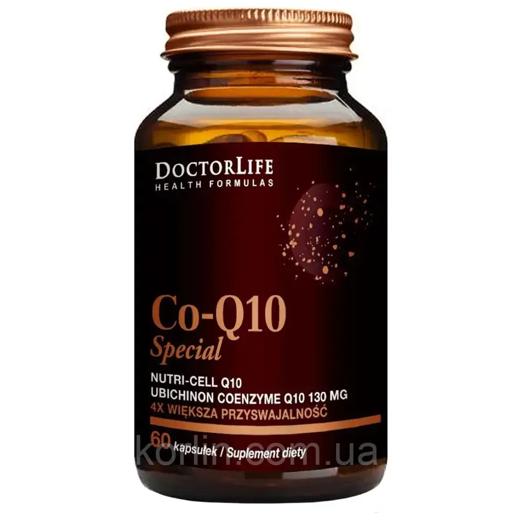Коензим Q10 130 мг у Органічному кокосовому Олії 60 кап Doctor Life Co-Q10 Special США Доставка з ЄС