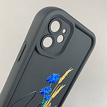 Чохол для Apple iPhone 11 з високими бортами з принтом Україна на телефон айфон 11 чорний q06t, фото 3