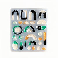 Силіконова форма для смоли Finding Молд для геометричних підвісок кулонов конекторів Білий 159мм x 127мм x 9мм