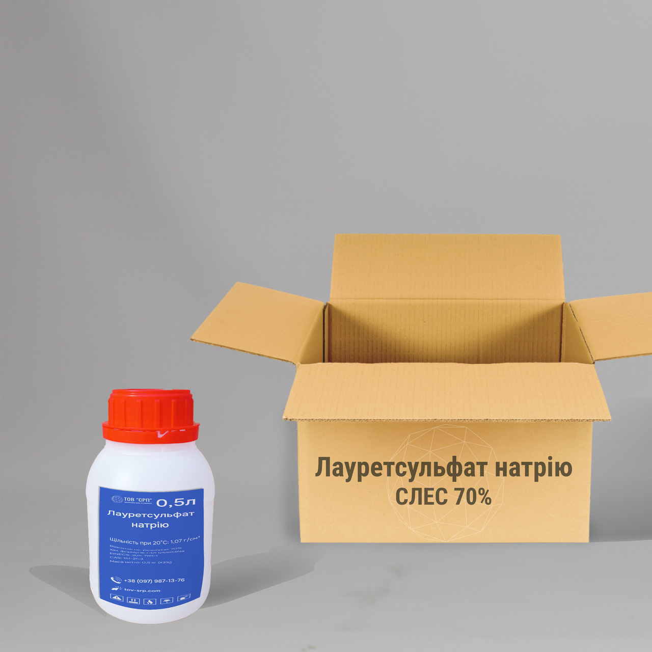 Лауретсульфат натрію (SLES, СЛЕС) 70% у флаконах 0,5л (у коробці 32 флаконів)