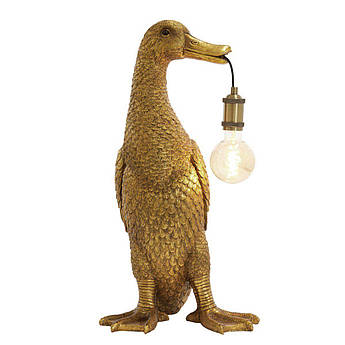 Настільна лампа висока у вигляді гусака кольору античної бронзи Duck Light&Living