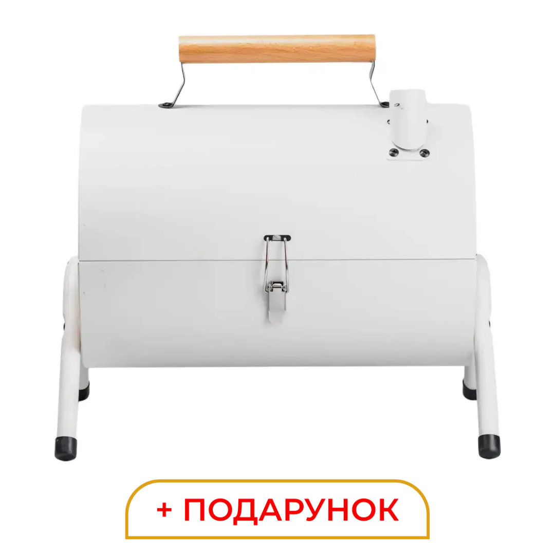 Переносний складаний мангал барбекю з кришкою 38x28 см гриль для пікніка універсальний Lugi