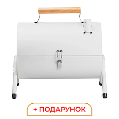 Переносний складаний мангал барбекю з кришкою 38x28 см гриль для пікніка універсальний Lugi