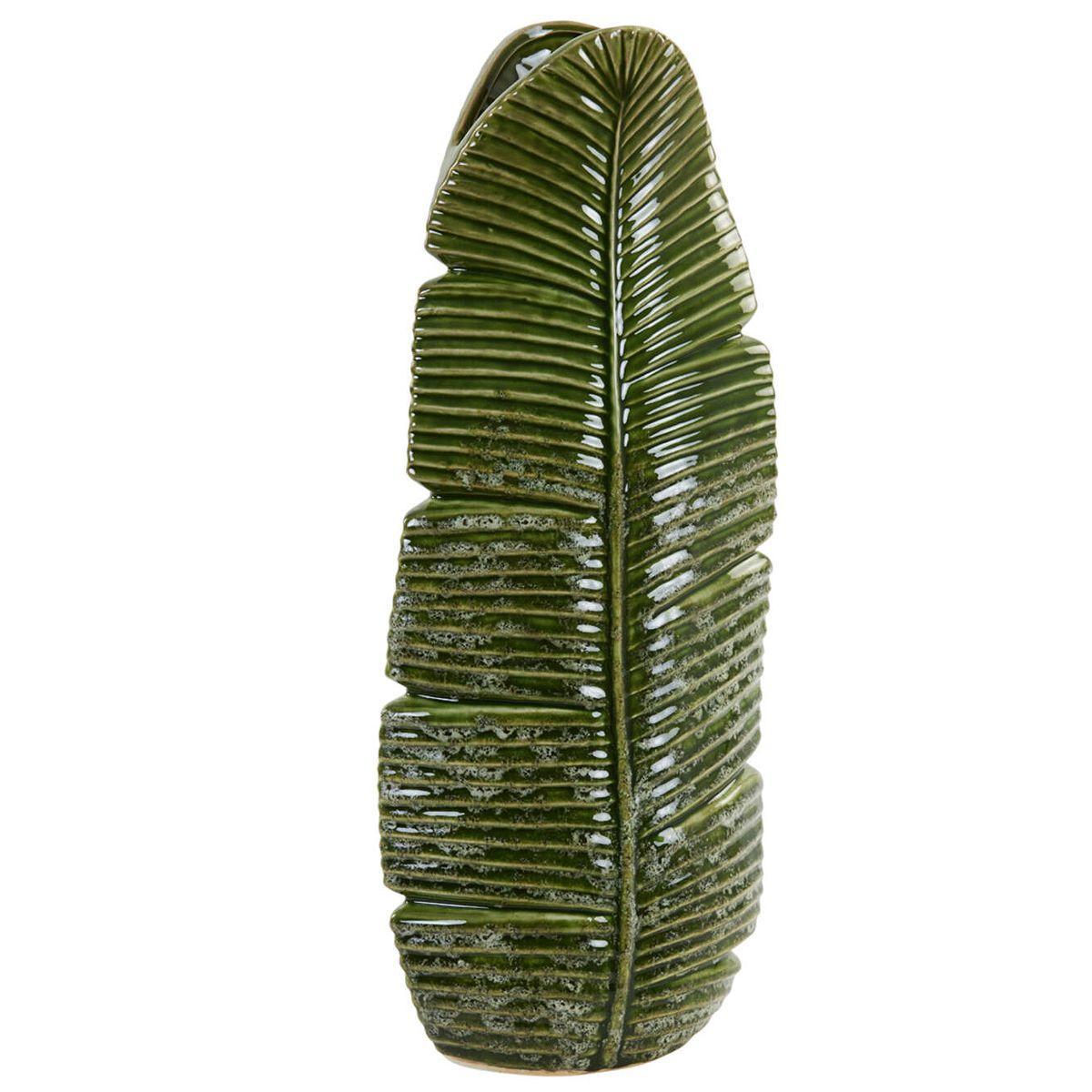 Ваза керамічна зелена у вигляді листя Lou Light&Living, фото 1