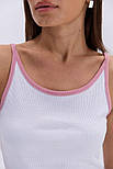 Майка жіноча в рубчик з окантовкою, фото 2