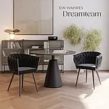 Крісла (2 шт.) з оббивкою з тонкого оксамиту Astano, чорні, фото 4