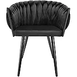 Крісла (2 шт.) з оббивкою з тонкого оксамиту Astano, чорні, фото 3