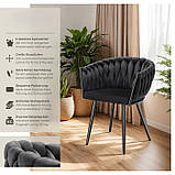 Крісла (2 шт.) з оббивкою з тонкого оксамиту Astano, чорні, фото 9