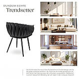 Крісла (2 шт.) з оббивкою з тонкого оксамиту Astano, чорні, фото 10