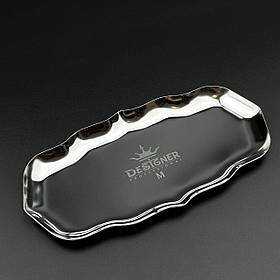 Лоток металевий плоский (21,6х11 см) Дизайнер для зберігання інструментів та декору М-size