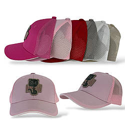 ОПТ Дитяча кепка із сіткою для дівчинки, 52 р. (5 шт./паковання)