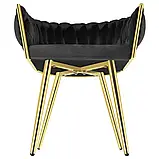 Крісло з підлокітниками у формі вузла Astano, чорний/золото (2 шт.), фото 5