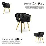 Крісло з підлокітниками у формі вузла Astano, чорний/золото (2 шт.), фото 2