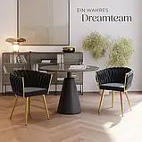 Крісло з підлокітниками у формі вузла Astano, чорний/золото (2 шт.), фото 3