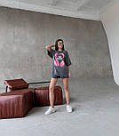 Жіноча футболка варенка оверсайз з малюнком ведмедика на грудях (р. 42-48) 55171275, фото 2