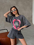 Жіноча футболка варенка оверсайз з малюнком ведмедика на грудях (р. 42-48) 55171275, фото 7