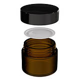 Баночка косметична скло 120 мл — (бурштинова), фото 2