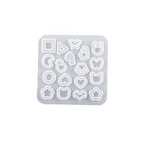 Форма силіконова для смоли Finding Молд маленьких геометричних фігурок відтисків лапок серця тварин комах Білий 85мм x 85мм PW0005
