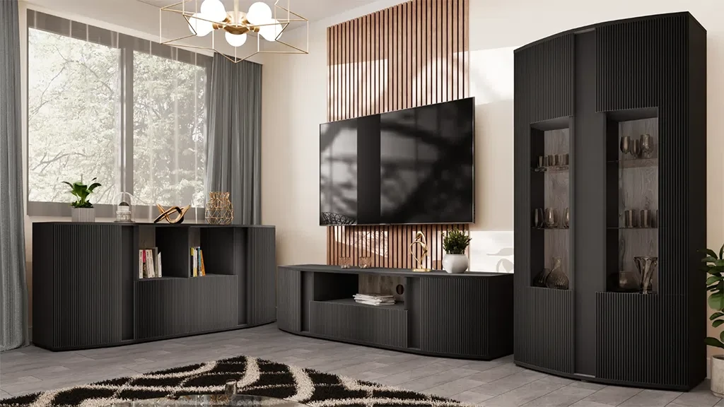 Комплект меблів для вітальні Michelle (чорний), фото 1