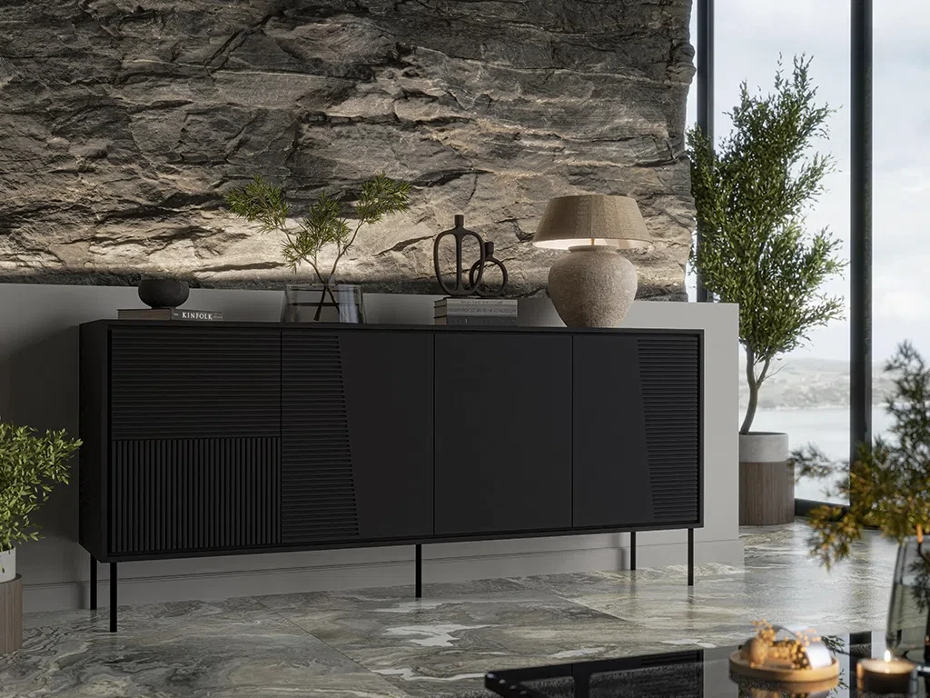 Комод у вітальню Abi 200 4D (чорний), фото 1