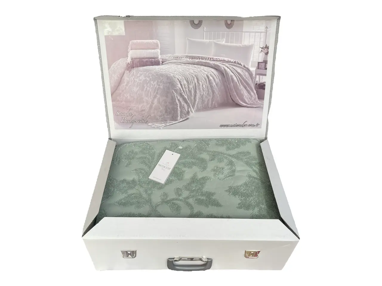 Махрове покривало 220х240см Maison D'or Sanda Bedspread мятний, фото 1
