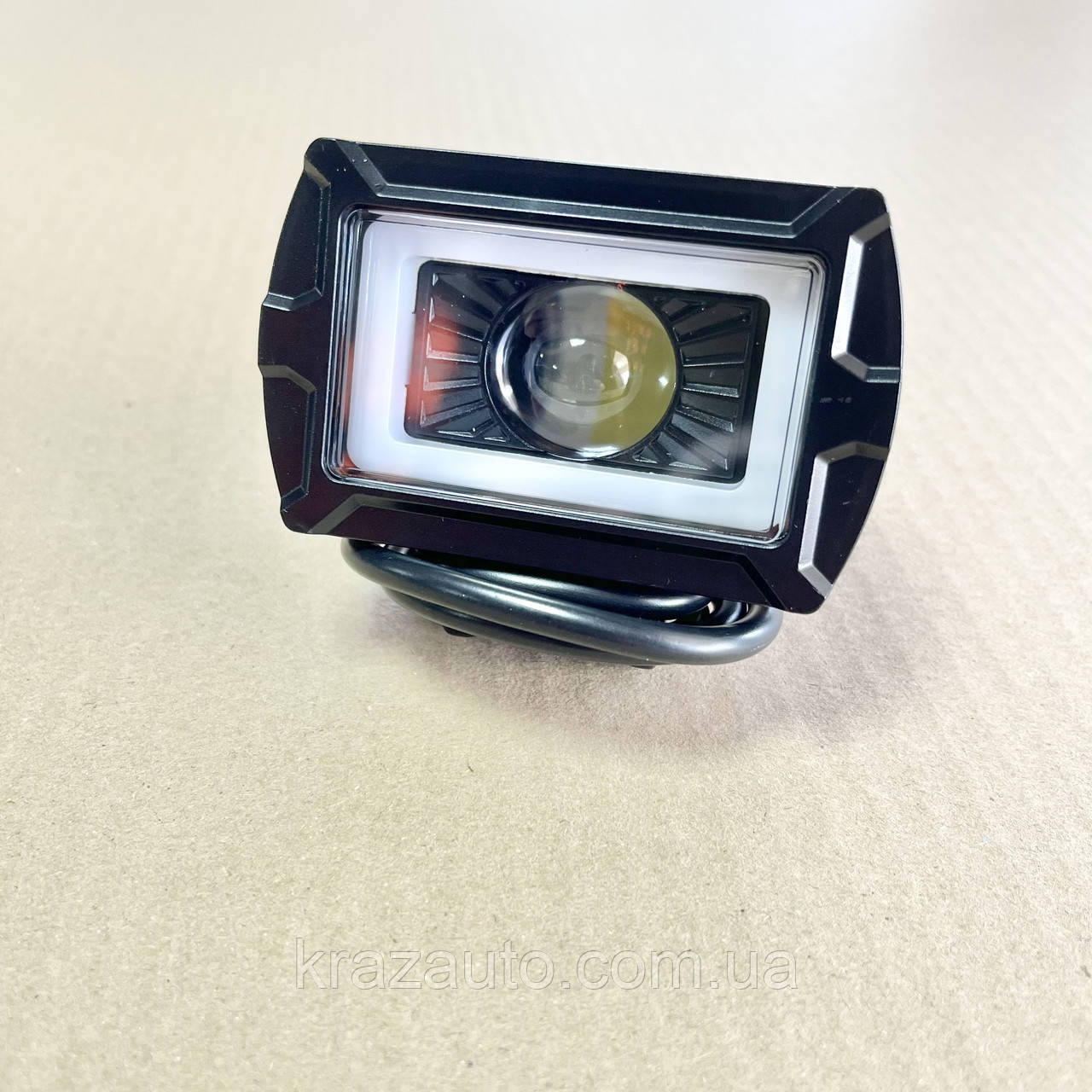 LED фара прямокутна 20W (Об'ємна лінза) 12-80V жовте і біле світло чітка межа DTL-2511, фото 1