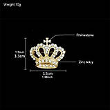Шикарна брошка CROWN  у вигляді Корони брошка з короною та кристалами, фото 3