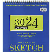 Скетчбук блокнот 30х30см 24 аркуші на спіралі
