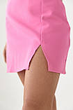 Спідниця-міні з розрізом спереду - рожевий цвет, 40р (є розміри), фото 4
