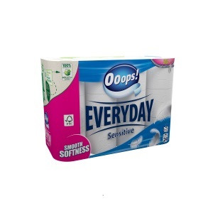 Туалетний папір Ooops! EveryDay Sensitive 3-шаровий 24 шт 120 відривів