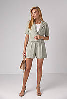 Літній жіночий костюм з жакетом та шортами - м'ятний цвет, L (є розміри)