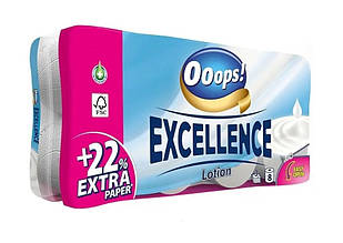 Туалетний папір 3-шаровий Ooops! Excellence Lotion 8шт 150 відривів