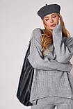 Жіночий костюм oversize у рубчик зі штанами палаццо - сірий цвет, ONE SIZE (є розміри), фото 4