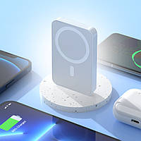 Повербанк Magsafe з бездротовою зарядкою 10000 мАг Білий