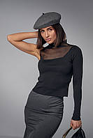 Джемпер із рукавом на одне плече - чорний цвет, ONE SIZE (є розміри)