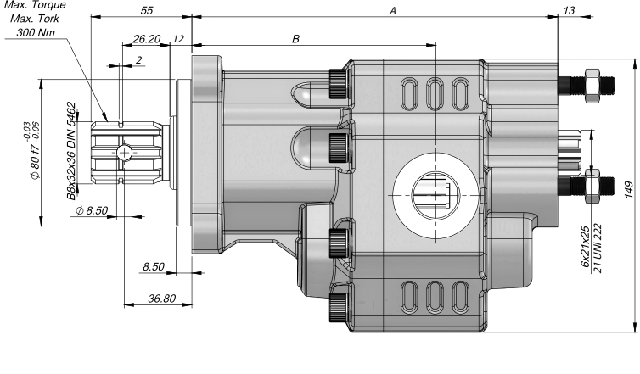 розміри насосів ISO EHASS розміри гідронасосів ISO EHASS