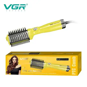 Фен стайлер для укладання та завивання волосся VGR V-497 YELLOW, Professional