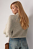 Жіночий в'язаний светр з рукавами регланами - меланж цвет, ONE SIZE (є розміри), фото 2