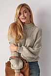 Жіночий в'язаний светр з рукавами регланами - меланж цвет, ONE SIZE (є розміри), фото 5