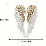 Брошка крила ангела з кристалами шпилька ангельські крила, фото 3