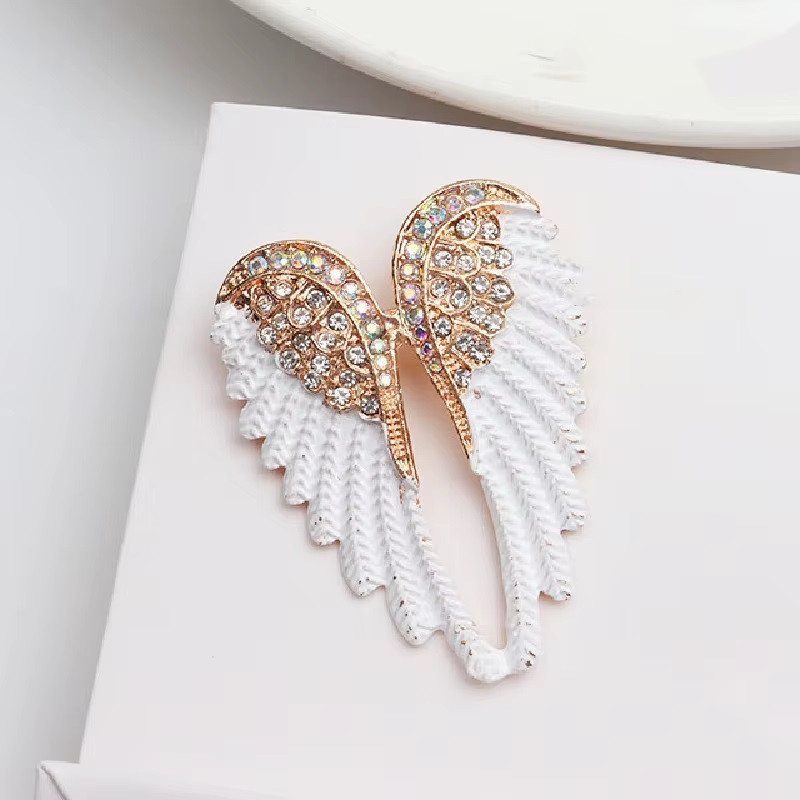 Брошка крила ангела з кристалами шпилька ангельські крила, фото 1