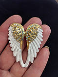 Брошка крила ангела з кристалами шпилька ангельські крила, фото 4