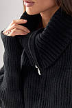 Светр жіночий на блискавці з високим коміром - чорний цвет, ONE SIZE (є розміри), фото 4