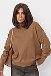 Жіночий гольф oversize - коричневий цвет, ONE SIZE (є розміри), фото 6